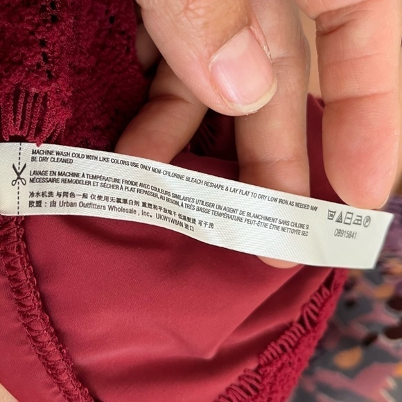 Free People Women's Red Harper Lace Halter Sleeveless Mini Dress - Picture 7 of 8